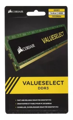 MEMORIA DIMM CORSAIR DDR3 4GB 1333 MHZ VALUE
